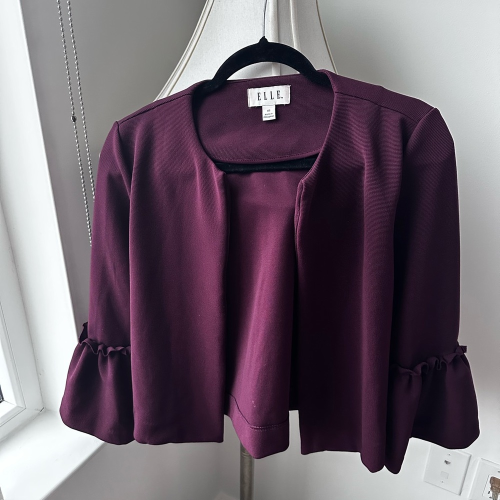 Elle Purple Ruffle Sleeve Jacket